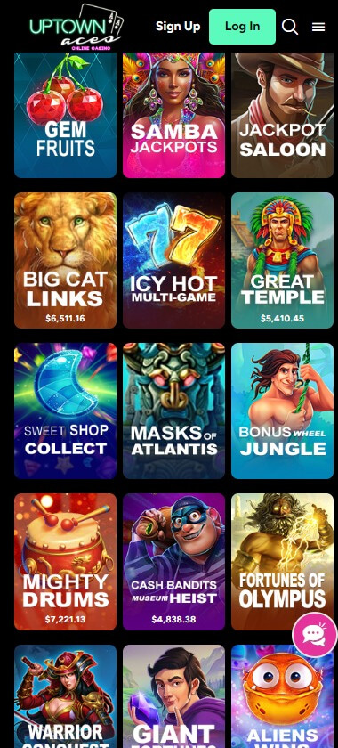 Uptown Aces Casino Mobile Preview 3