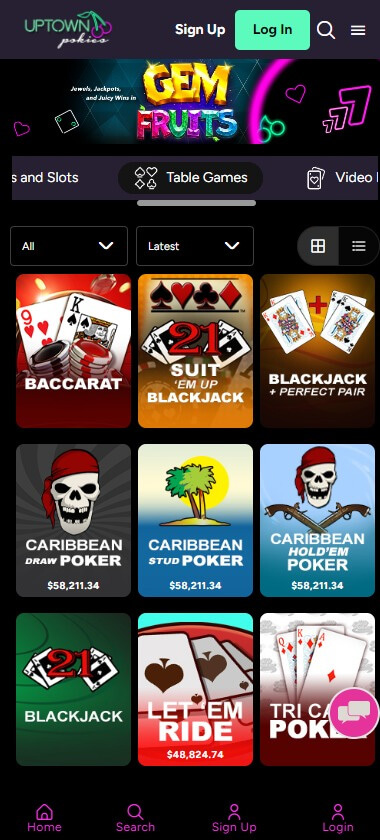 Uptown Pokies Casino Mobile Preview 3