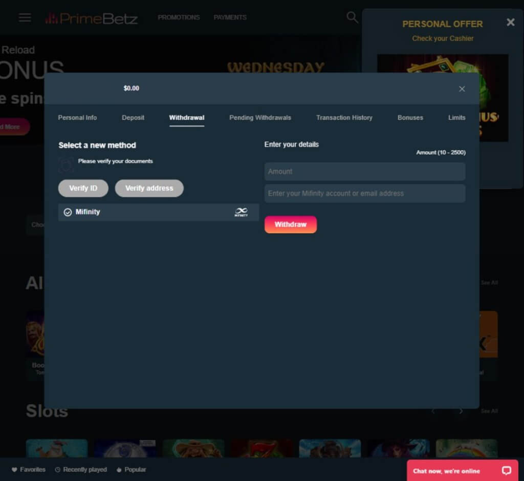 primebetz-casino-cashout-methods-available-review