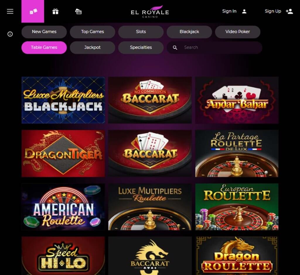 El-Royale-casino-table-games-review