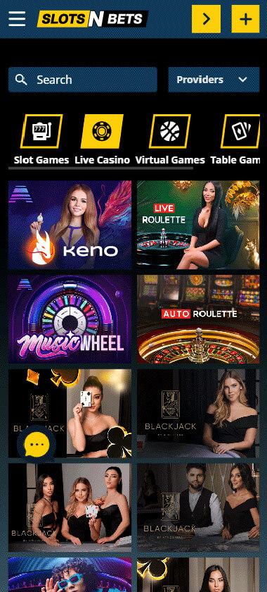SlotsNbets Casino Mobile Preview 2