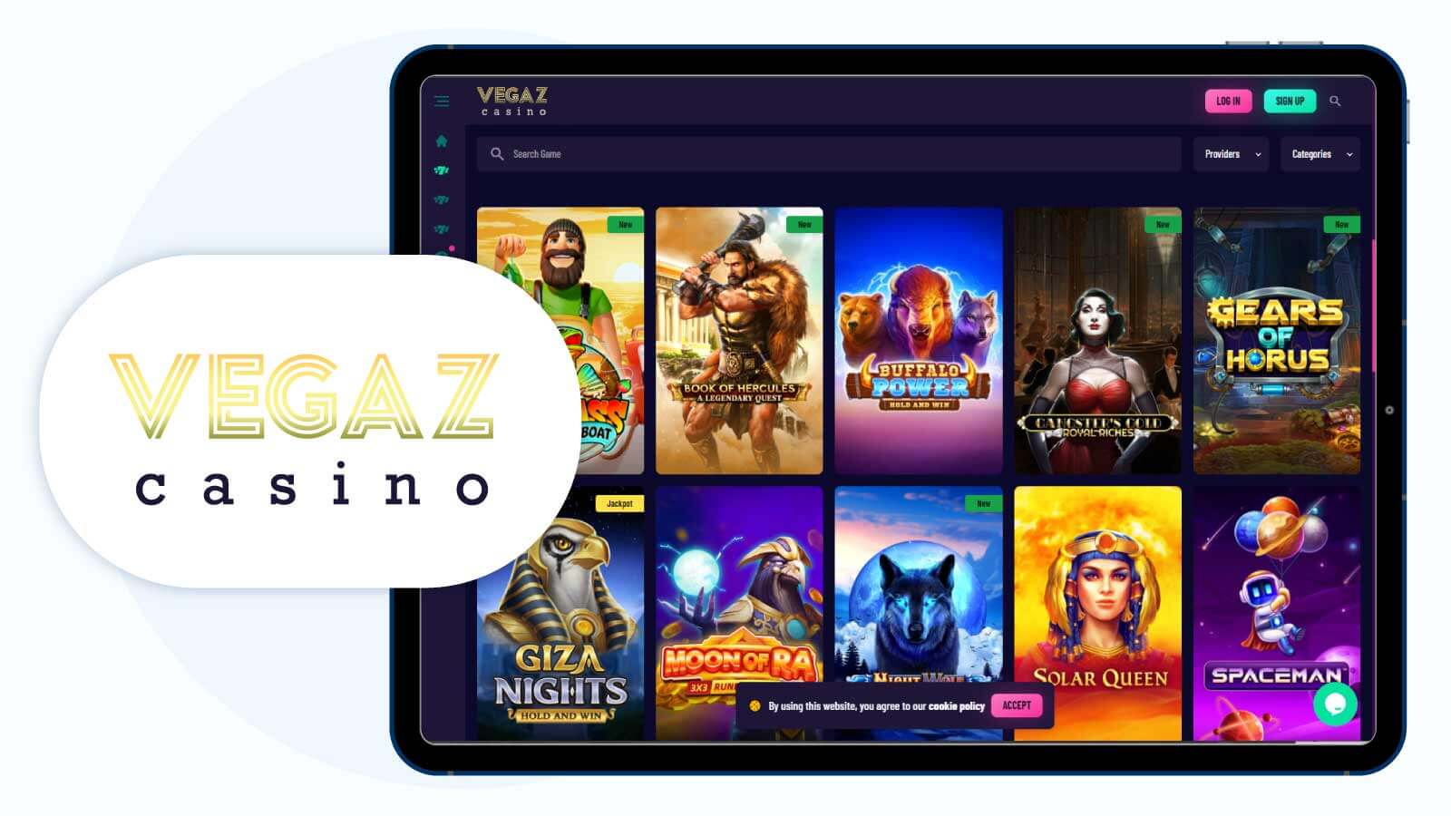 Vegaz Casino Outstanding $5 Minimum Deposit Casino for Slots