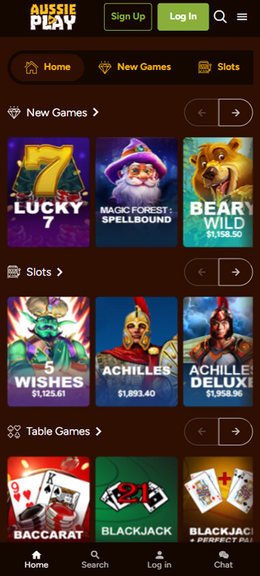Aussie Play Casino Mobile Preview 1