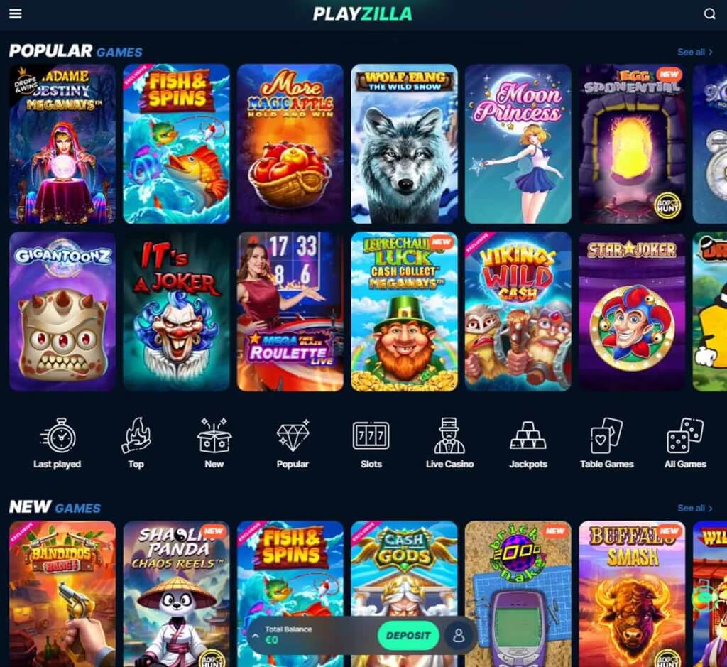 playzilla-casino-game-types-review