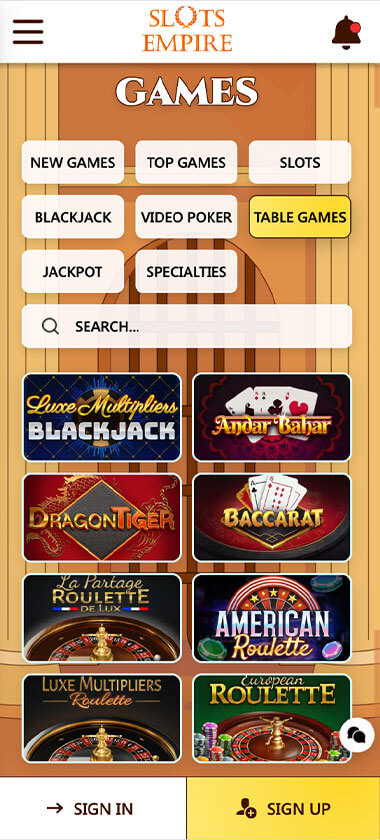 Slots Empire Casino Mobile Preview 2