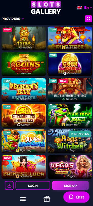 Slots Gallery Casino Mobile Preview 1