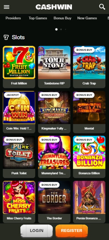 CashWin Casino Mobile Preview 2