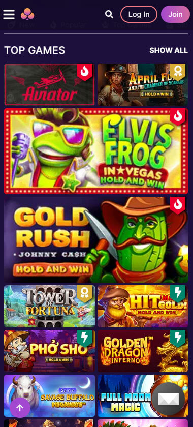 ClubRiches Casino game types mobile review