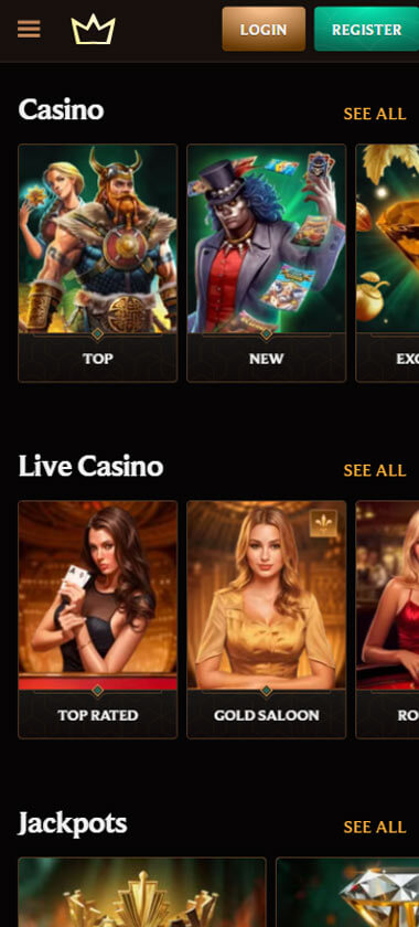 CrownPlay Casino Mobile Preview 1