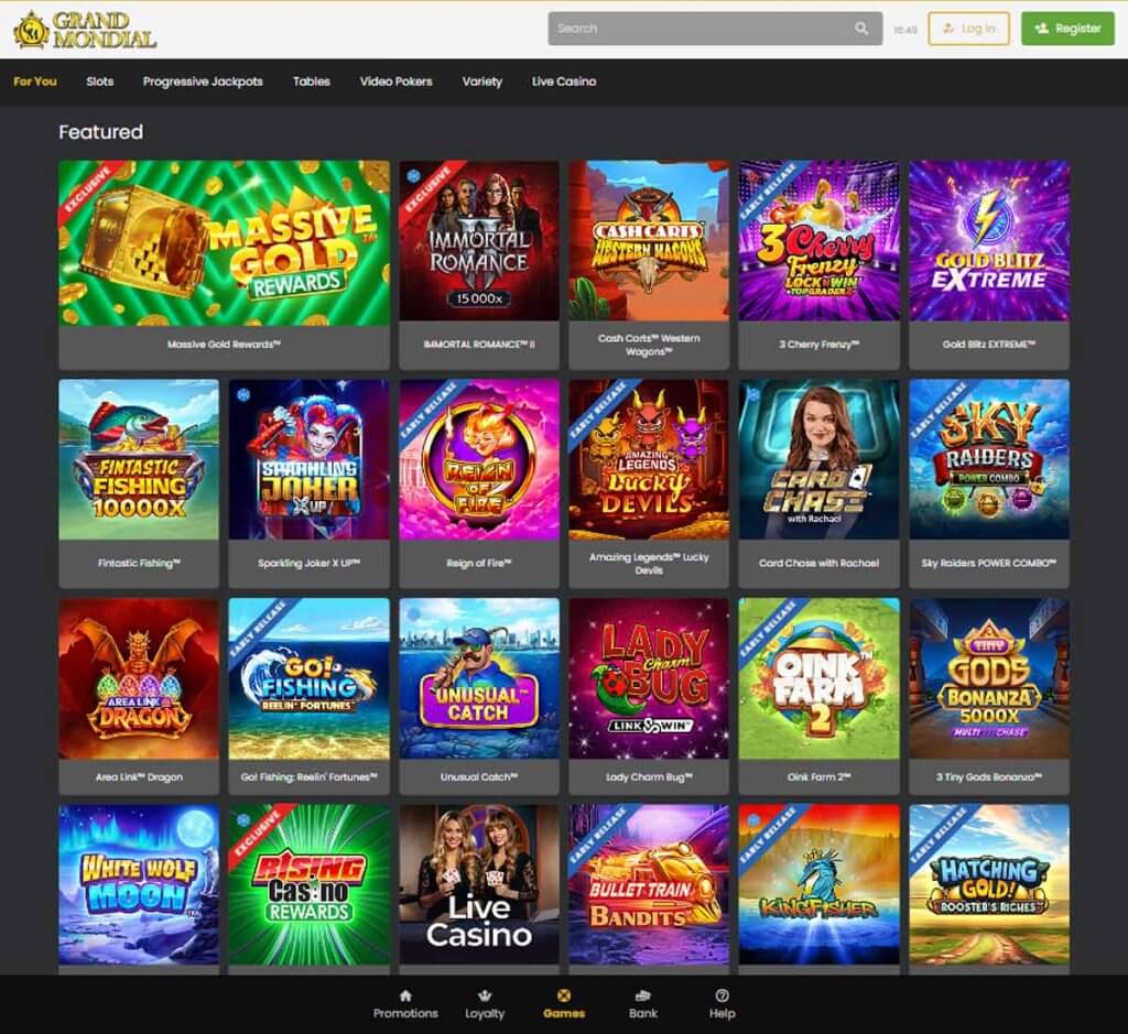 Grand Mondial Casino home page review