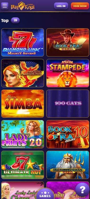 Play Regal Casino Mobile Preview 1