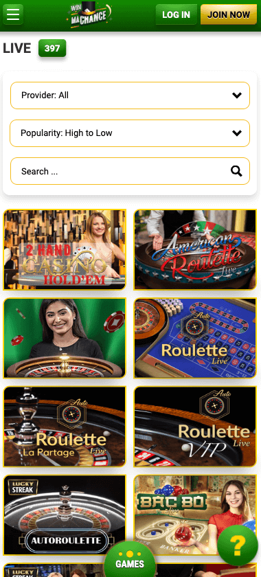 MaChance Casino Mobile Preview 1