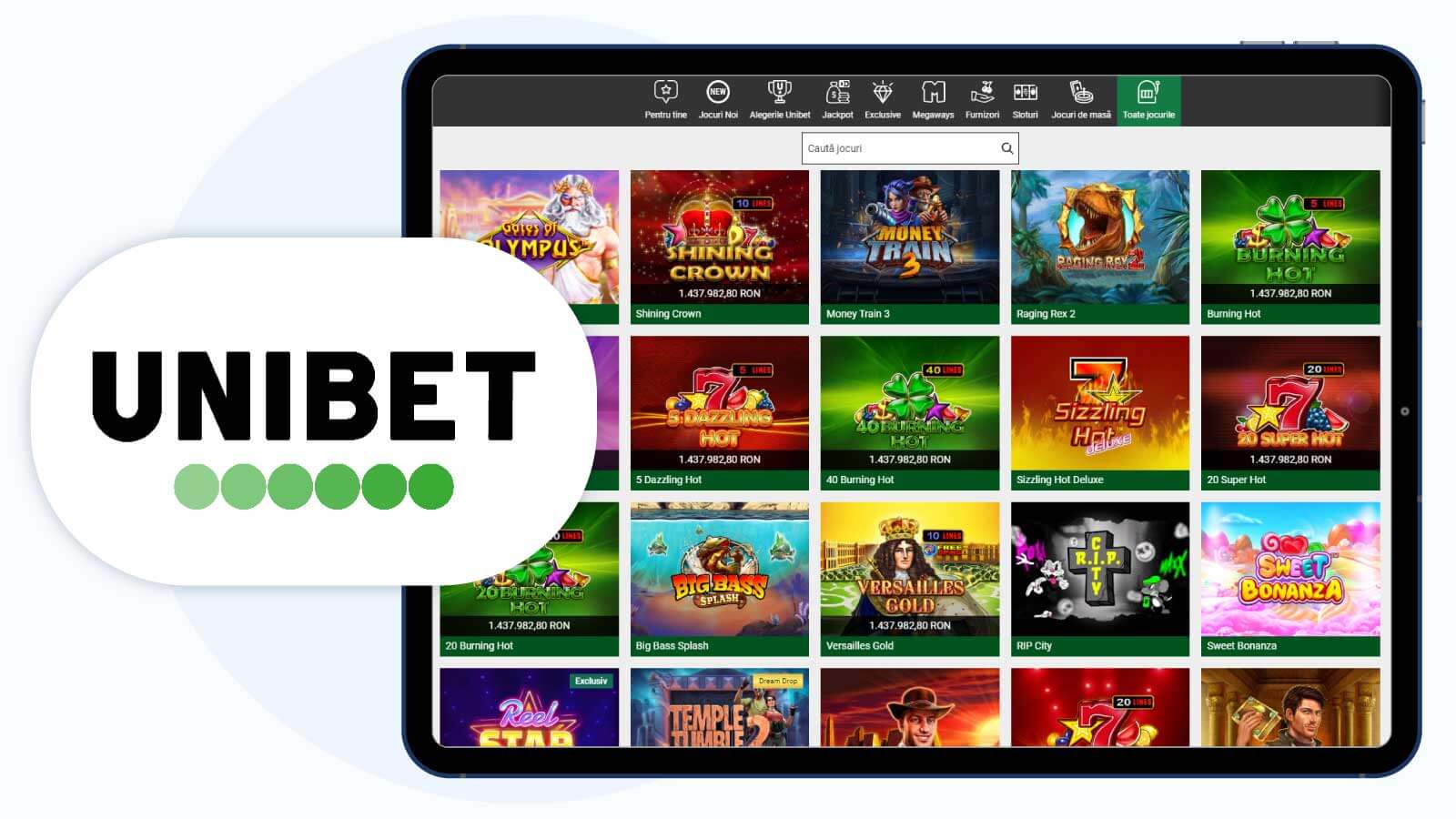 Unibet Cazino – Mize mici la sloturi