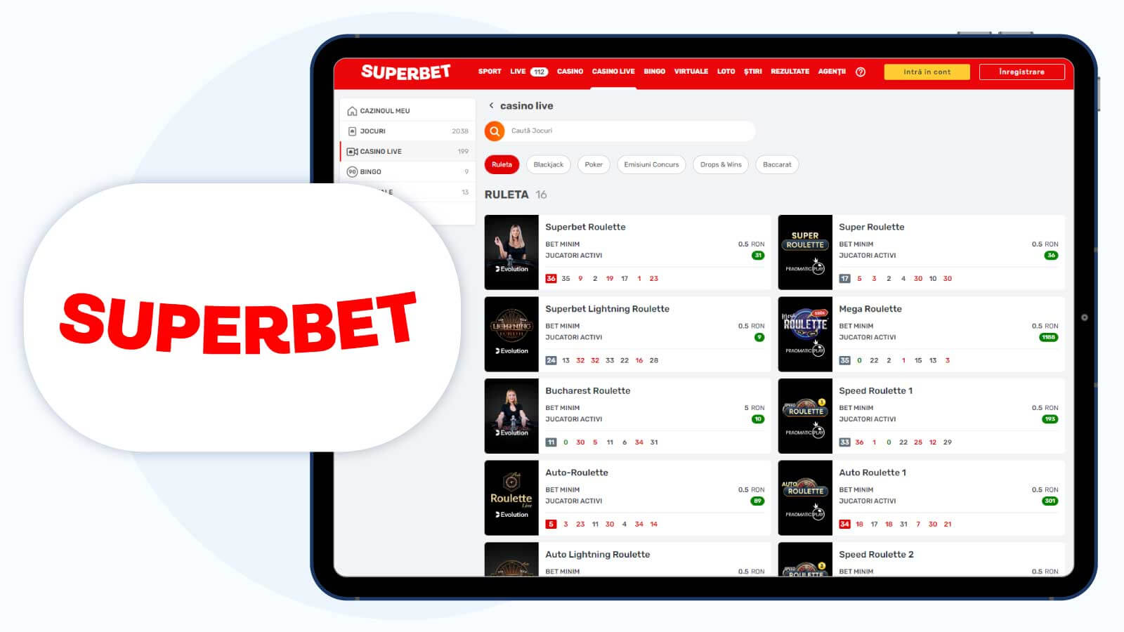 Superbet – Pariuri de 0.50 RON la Ruletă