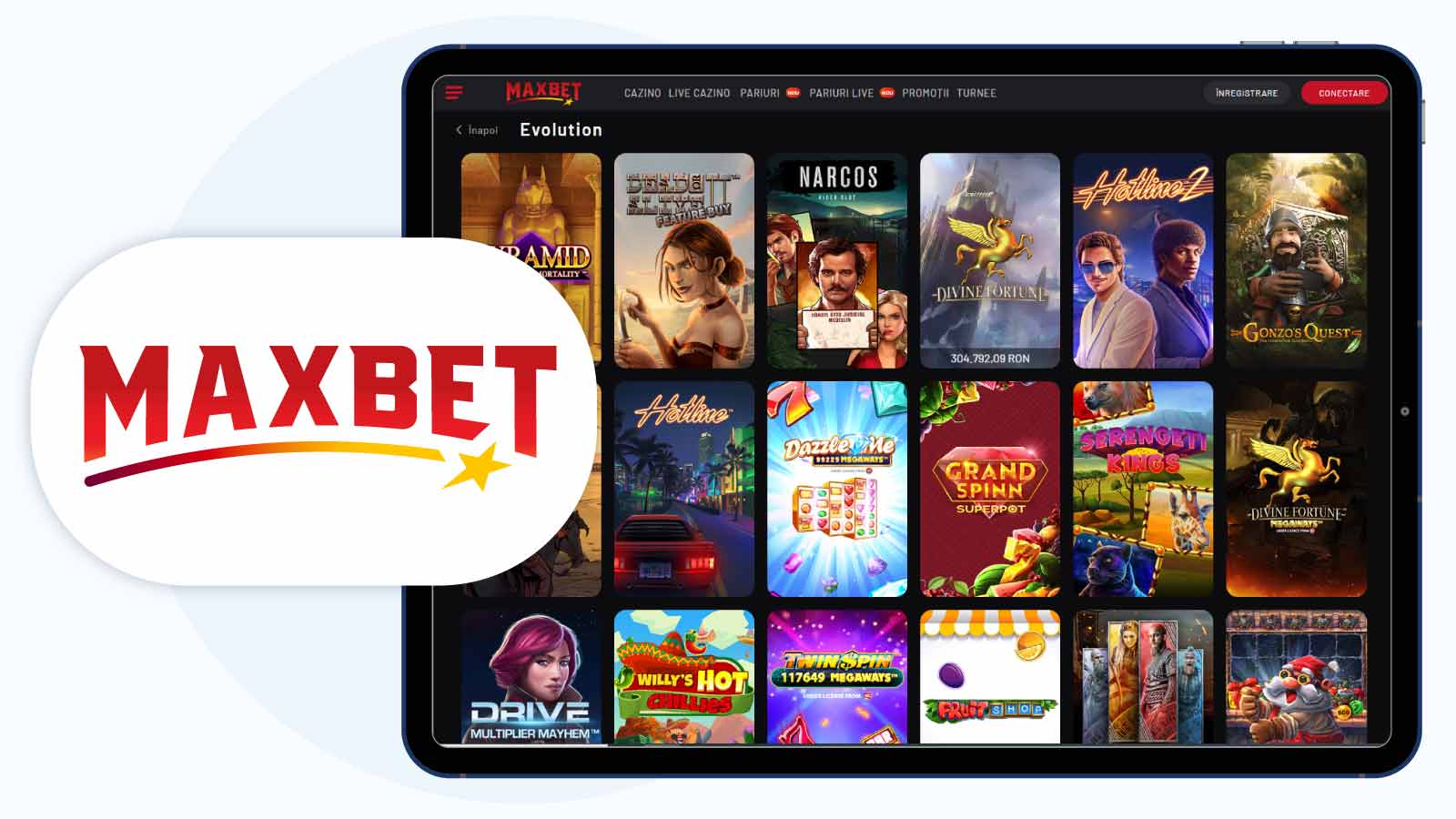 Maxbet – Mize minime la jocurile Evolution