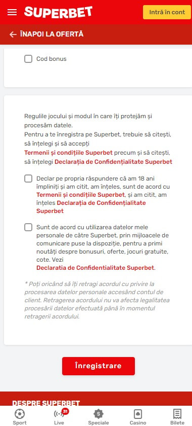 Superbet Registration Process Image 2