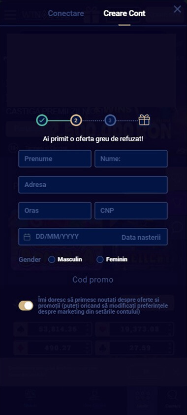 WinBoss Casino Registration Process Image 2