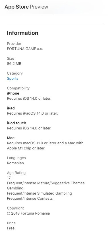 efortuna-cazino-aplicatie-ios-specificatii