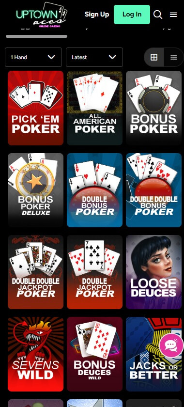 Uptown Aces Casino Mobile Preview 1 Uptown Aces Casino Mobile Preview 1