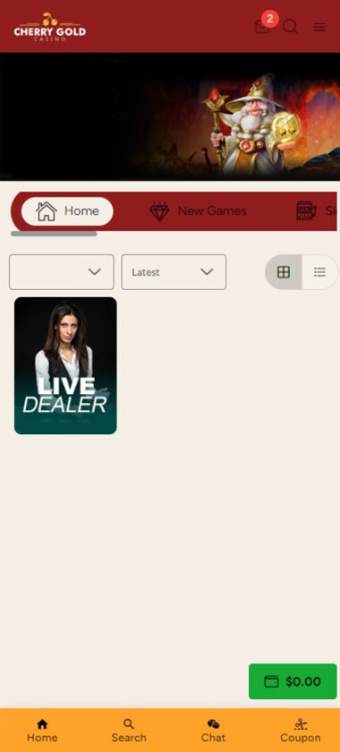 CherryGold Casino Mobile Preview 1