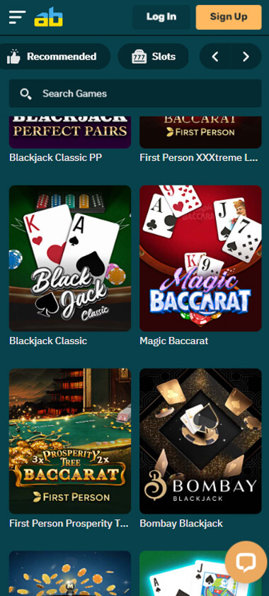 ArcaneBet Casino mobile live dealer games screenshot showing roulette, blackjack, and baccarat tables – tested