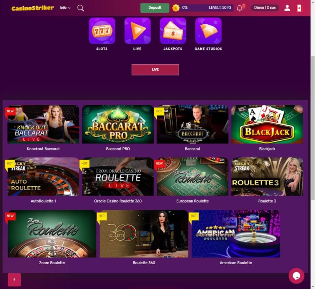 casino-striker-casino-live-dealer-games-collection-review