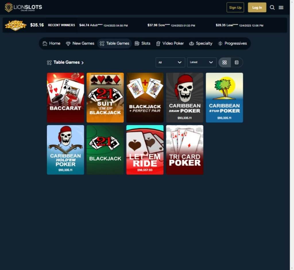 lion-slots-casino-table-games-collection-review