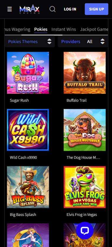 Mirax Casino Mobile Preview 2