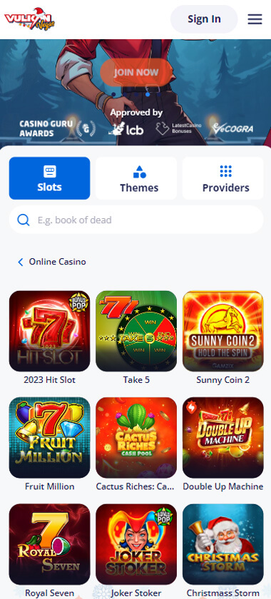 Vulkan Vegas Casino Mobile Preview 2