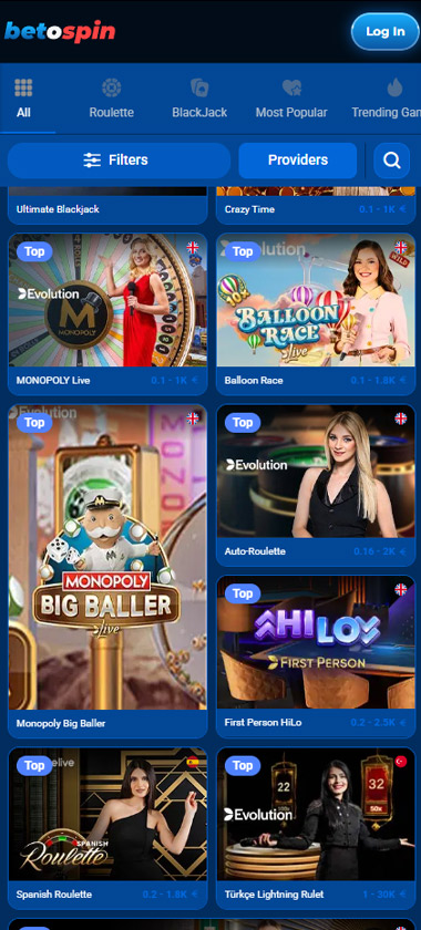 BetOspin Casino Mobile Preview 2