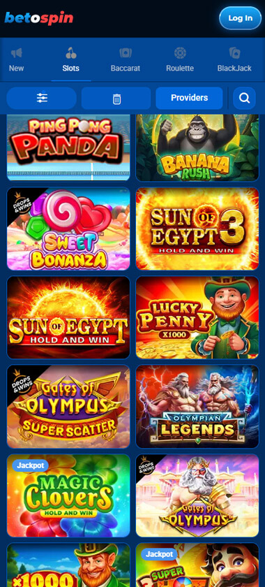 BetOspin Casino Mobile Preview 1