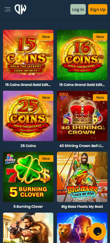 DepositWin Casino Mobile Preview 2