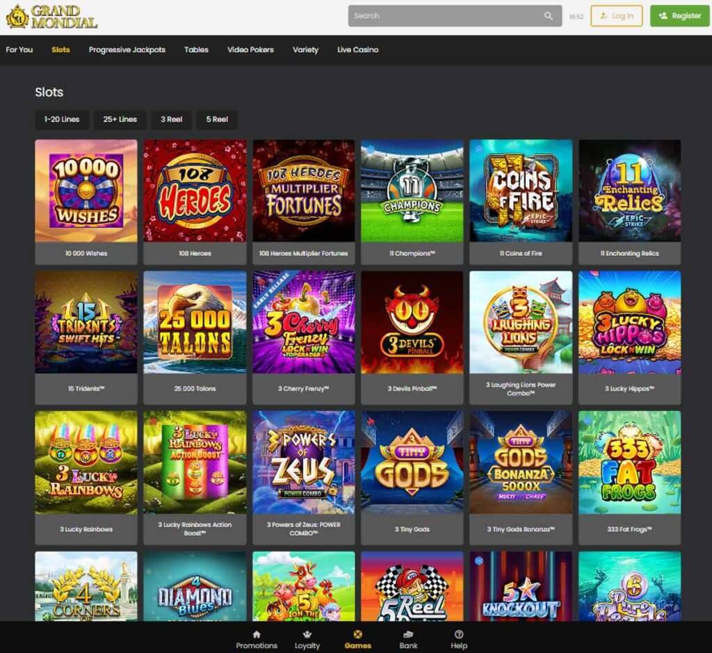 Grand Mondial Casino slots review