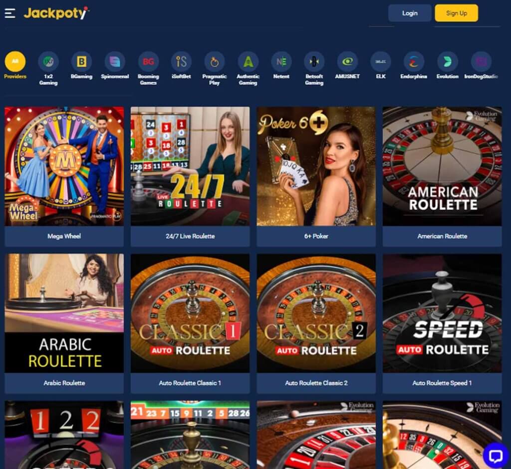 Jackpoty Casino live dealer games review