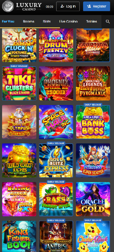 Luxury Casino Mobile Preview 1