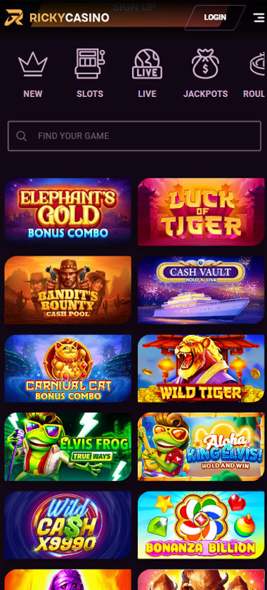 Ricky-Casino-homepage-mobile-review