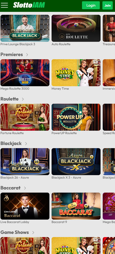 Slottojam Casino Mobile Preview 1