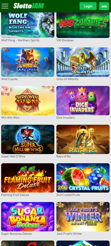 Slottojam Casino Mobile Preview 2