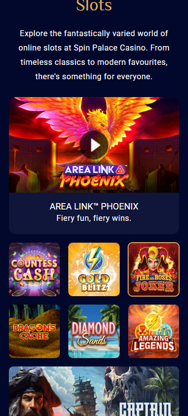 Spinpalace Casino Mobile Preview 2