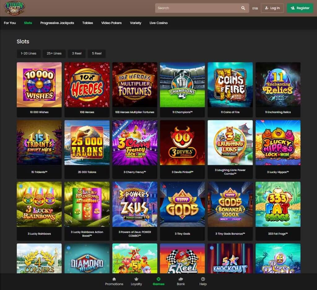 Yukon Gold Casino slots review