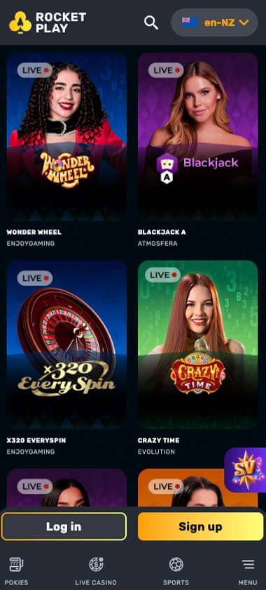 RocketPlay Casino Mobile Preview 2