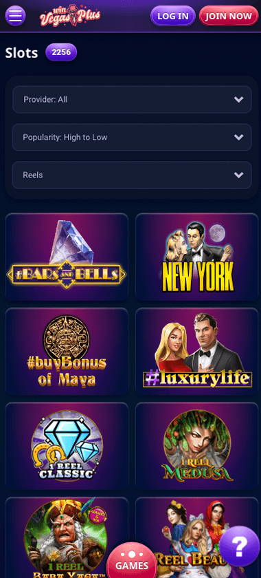 VegasPlus Casino Mobile Preview 1