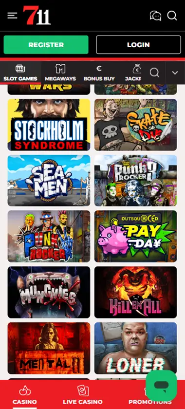 711 Casino Mobile Preview 2