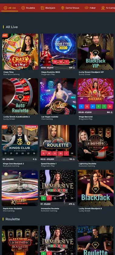 777Vault Casino mobile live casino screenshot showing real-dealer tables including roulette and blackjack with compact lobby layout - tested 777Vault Casino mobile live casino screenshot showing real-dealer tables including roulette and blackjack with compact lobby layout - tested