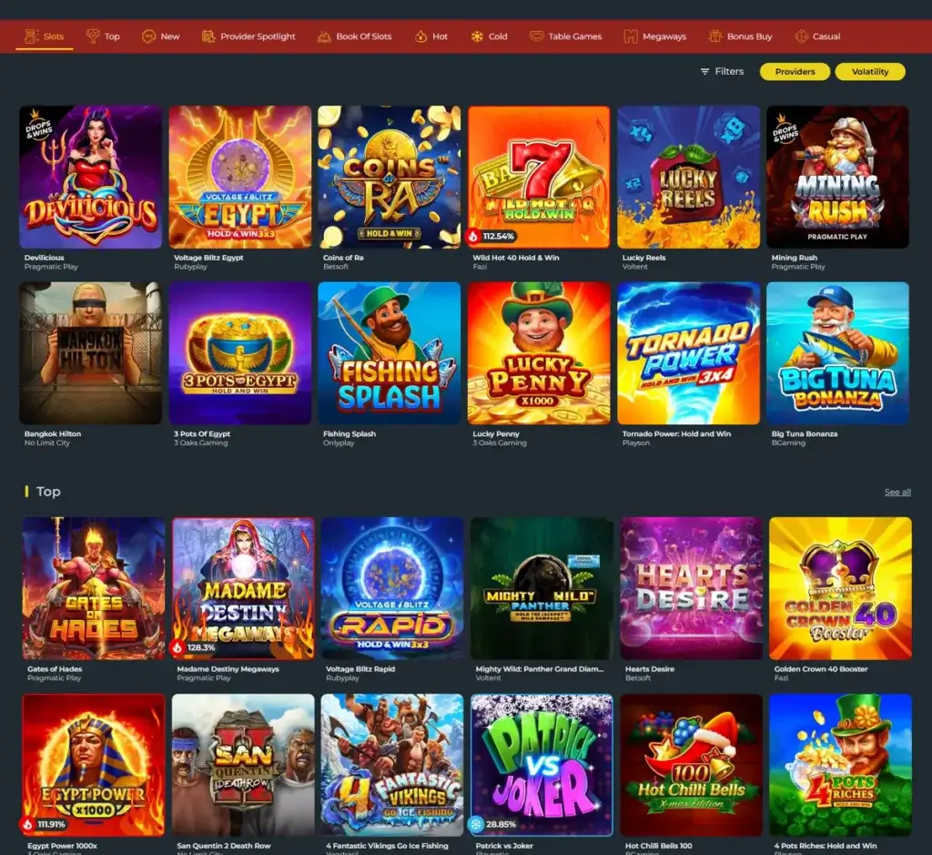 777Vault Casino desktop slots screenshot showing slots variety with featured games, categories and filtering options - tested 777Vault Casino desktop slots screenshot showing slots variety with featured games, categories and filtering options - tested