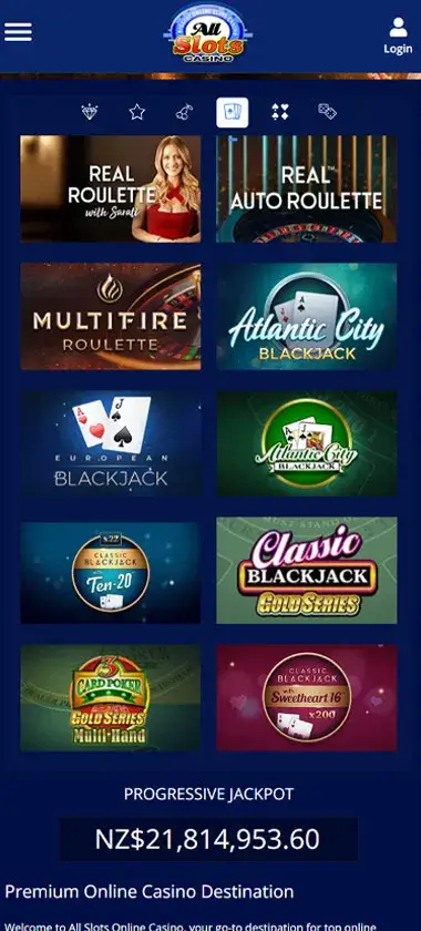 All Slots Casino Mobile Preview 1