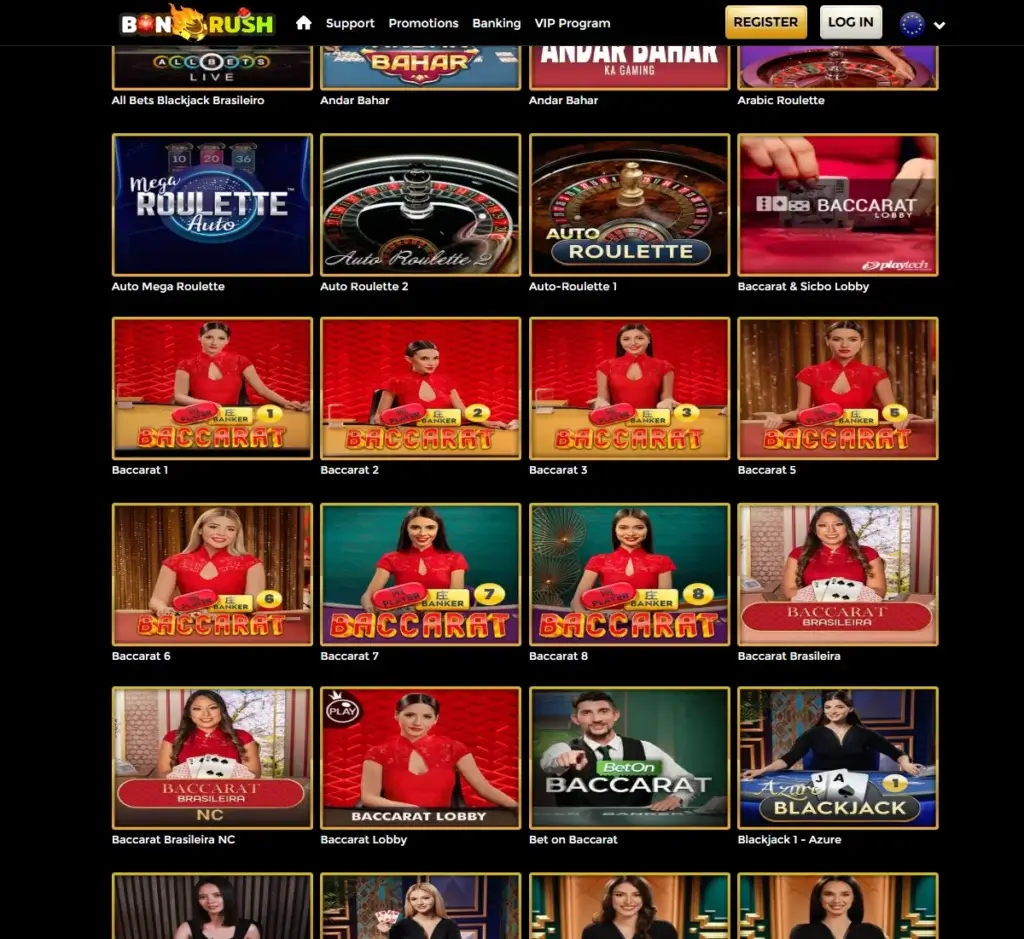 Bonrush Casino desktop live casino screenshot displaying live dealer games including roulette, blackjack, and baccarat – tested Bonrush Casino desktop live casino screenshot displaying live dealer games including roulette, blackjack, and baccarat – tested