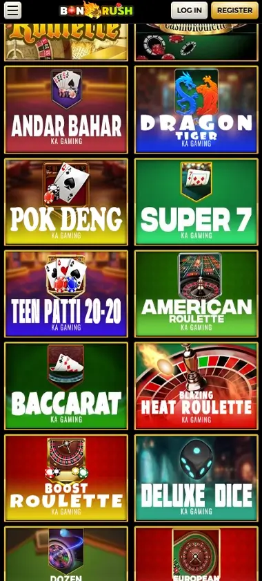 Bonrush Casino Mobile Preview 1