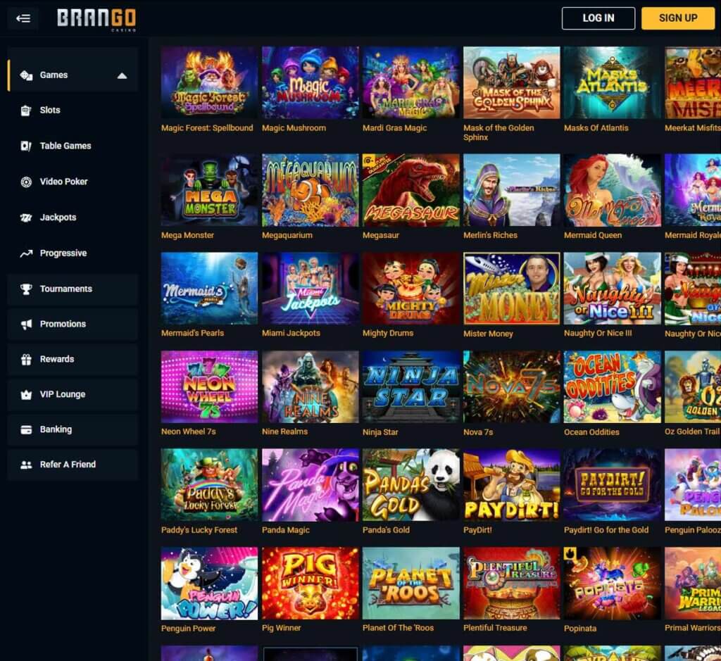 Brango Casino desktop homepage screenshot displaying main casino lobby with featured games, promotions and navigation menu - tested Brango Casino desktop homepage screenshot displaying main casino lobby with featured games, promotions and navigation menu - tested