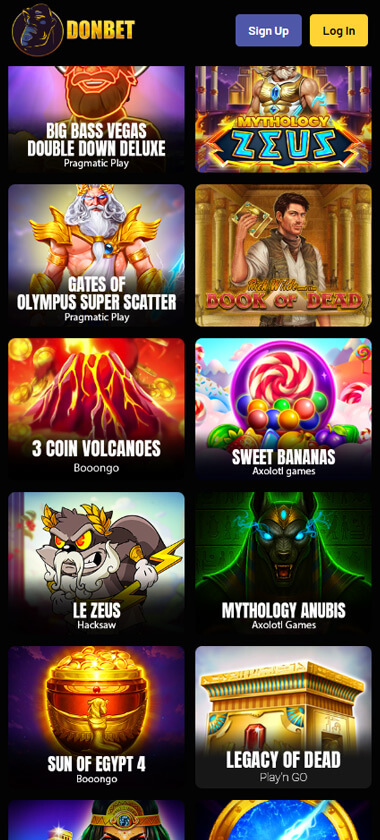 Donbet Casino Mobile Preview 1
